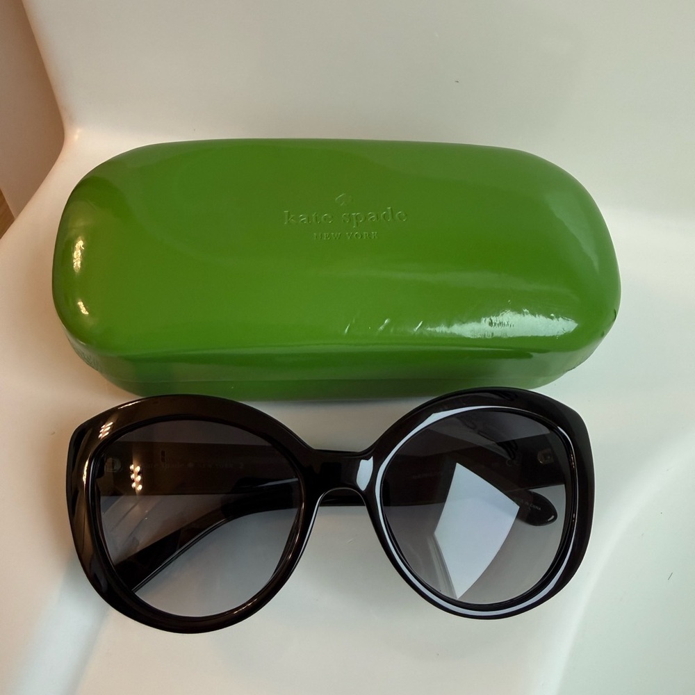 Kate Spade Black Sunglasses with Green Case